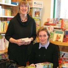 Laura Moore with Betsey Detwiler, owner of Buttonwood Books.