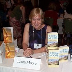 Laura at the RWA 2003 Literacy signing in New York.  She was signing copies of her most recent release, Night Swimming.
